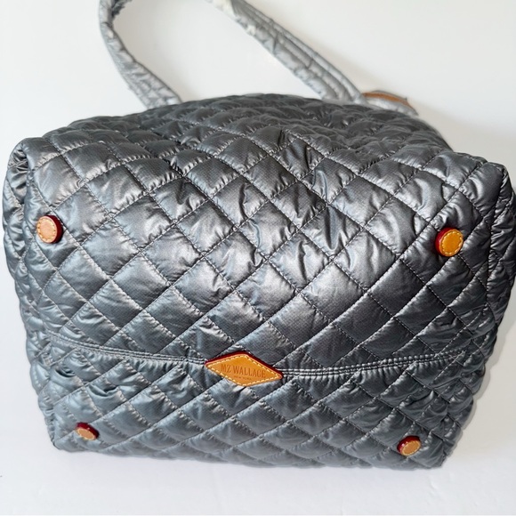 MZ Wallace Large Metro Tote Tin/Steel Metallic Travel Business Professional - Picture 7 of 16